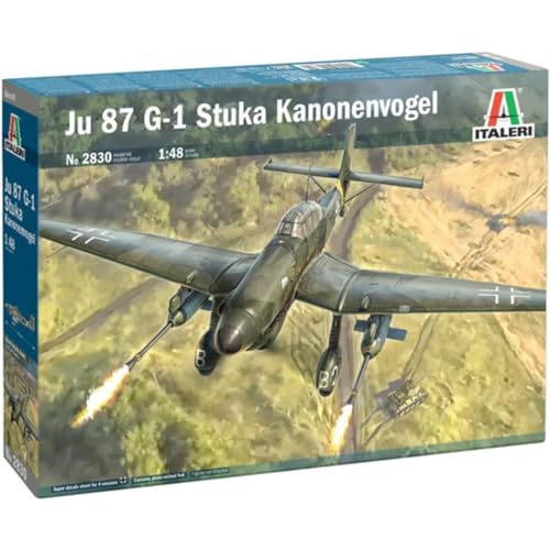 Italeri 2830 1:48 Junker Ju-87G-1 Stuka Kanonenvogel - Modellbau, Bausatz, Standmodellbau, Basteln, Hobby, Kleben, Plastikbausatz, detailgetreu, Unlackiert von Italeri