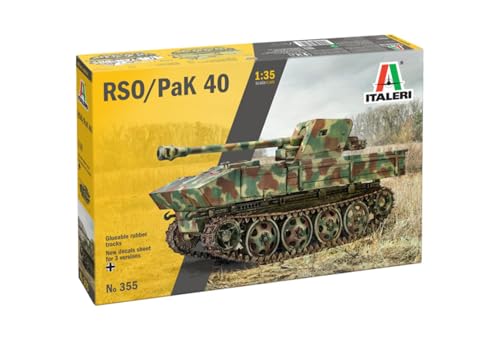 Italeri 0355 1:35 7.5cm RSO with PAK40 - originalgetreue Nachbildung, Modellbau, Plastik Bausatz,Panzer Bausatz, 1:35, Modellbausatz, Zusammenbauen, Unlackiert von Italeri