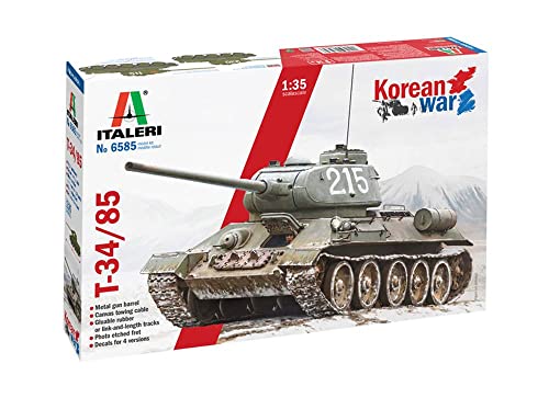 Italeri 6585S 1:35 T-34/85 - Bausatz, Standmodellbau, Basteln, Hobby, Kleben, Plastikbausatz, detailgetreu, unlackiert von Italeri