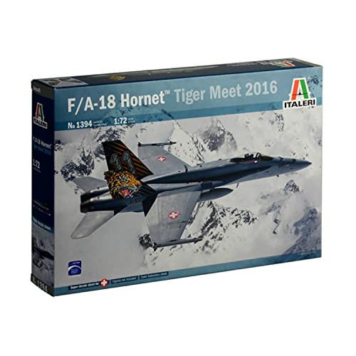 Italeri 1:72-F/A-18 Tiger Meet ITALERI-F/A-18 Hornet TM 2016, I1394, Modellbau, Bausatz, Standmodellbau, Basteln, Hobby, Kleben, Plastikbausatz, detailgetreu, Unlackiert, one Size Italeri 1:72-F/A-18 Tiger Meet ITALERI-F/A-18 Hornet TM 2016, I1394, Modellbau, Bausatz, Standmodellbau, Basteln, Hobby, Kleben, Plastikbausatz, detailgetreu, Unlackiert, one Size von Italeri