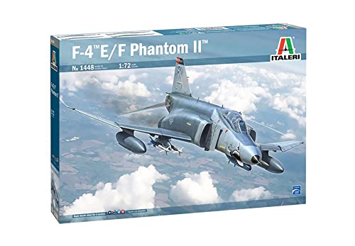 Italeri 1448S 1:72 F-4E/F Phantom II, originalgetreue Nachbildung, Modellbau, Basteln, Hobby, Kleben, Plastikbausatz, Zusammenbauen von Italeri