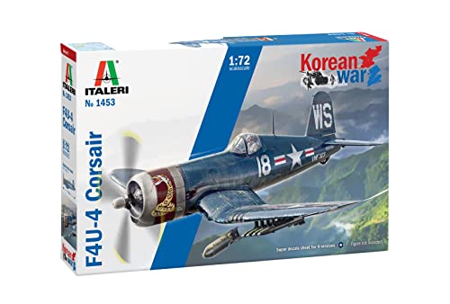 Italeri 1453 1:72 US F-4F Corsair Korean War-Modellbau, Bausatz, Standmodellbau, Basteln, Hobby, Kleben, Plastikbausatz, detailgetreu, Mehrfarbig, blau von Italeri