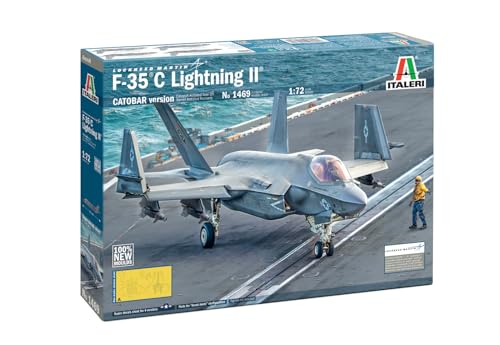 Italeri 1469 1:72 F-35C Lightning II - Modellbau, Bausatz, Standmodellbau, Basteln, Hobby, Kleben, Plastikbausatz, detailgetreu, Militär Bausatz, Molded Color Italeri 1469 1:72 F-35C Lightning II - Modellbau, Bausatz, Standmodellbau, Basteln, Hobby, Kleben, Plastikbausatz, detailgetreu, Militär Bausatz, Molded Color von Italeri