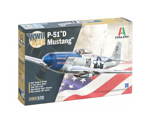 Italeri 1484 1:72 P-51D Mustang Aces - Modellbau, Bausatz, Standmodellbau, Basteln, Hobby, Kleben, Plastikbausatz, detailgetreu, Militär Bausatz, Militär, Mehrfarbig Italeri 1484 1:72 P-51D Mustang Aces - Modellbau, Bausatz, Standmodellbau, Basteln, Hobby, Kleben, Plastikbausatz, detailgetreu, Militär Bausatz, Militär, Mehrfarbig von Italeri