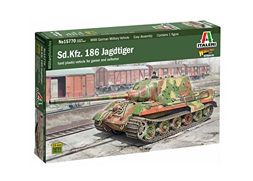 Italeri 15770 1:56 Dt. Sd.Kfz.186 Jagdtiger-Modellbau, Bausatz, Standmodellbau, Basteln, Hobby, Kleben, Plastikbausatz, detailgetreu, Mehrfarbig Italeri 15770 1:56 Dt. Sd.Kfz.186 Jagdtiger-Modellbau, Bausatz, Standmodellbau, Basteln, Hobby, Kleben, Plastikbausatz, detailgetreu, Mehrfarbig von Italeri