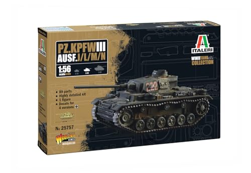 Italeri 25757 1:56 Pz.Kpfw. III AUSF. J/L/M/N - Modellbau, Bausatz, Standmodellbau, Basteln, Hobby, Kleben, Plastikbausatz, detailgetreu, Militär Bausatz, Panzer 1:56 Italeri 25757 1:56 Pz.Kpfw. III AUSF. J/L/M/N - Modellbau, Bausatz, Standmodellbau, Basteln, Hobby, Kleben, Plastikbausatz, detailgetreu, Militär Bausatz, Panzer 1:56 von Italeri
