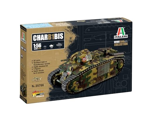 Italeri 25766 1:56 Char B1 Bis - Modellbau, Bausatz, Standmodellbau, Basteln, Hobby, Kleben, Plastikbausatz, detailgetreu, Militär Bausatz, Panzer 1:56 Italeri 25766 1:56 Char B1 Bis - Modellbau, Bausatz, Standmodellbau, Basteln, Hobby, Kleben, Plastikbausatz, detailgetreu, Militär Bausatz, Panzer 1:56 von Italeri