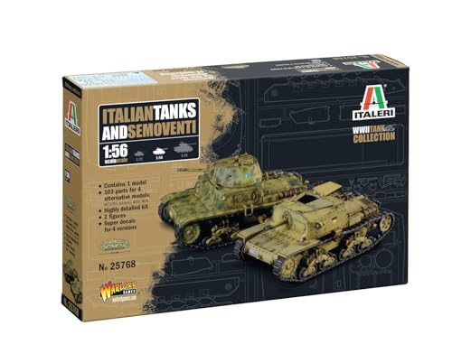 Italeri 25768 1:56 Italienische Panzer & Semoventi - Modellbau, Bausatz, Standmodellbau, Basteln, Hobby, Kleben, Plastikbausatz, detailgetreu, Militär Bausatz, Panzer 1:56 Italeri 25768 1:56 Italienische Panzer & Semoventi - Modellbau, Bausatz, Standmodellbau, Basteln, Hobby, Kleben, Plastikbausatz, detailgetreu, Militär Bausatz, Panzer 1:56 von Italeri