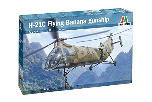 Italeri 2774S 1:48 H-21C Flying Banana Gunship, originalgetreue Nachbildung, Modellbau, Basteln, Hobby, Kleben, Plastikbausatz, Zusammenbauen, Nicht bemalt, One Size Italeri 2774S 1:48 H-21C Flying Banana Gunship, originalgetreue Nachbildung, Modellbau, Basteln, Hobby, Kleben, Plastikbausatz, Zusammenbauen, Nicht bemalt, One Size von Italeri