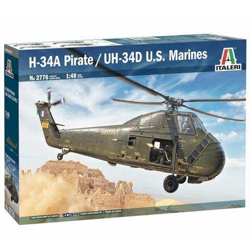 Italeri 2776S 1:48 HUS-1 Sea Horse/UH-34D, originalgetreue Nachbildung, Modellbau, Basteln, Hobby, Kleben, Plastikbausatz, Zusammenbauen von Italeri