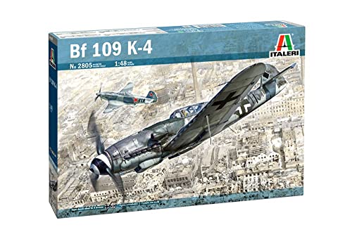 Italeri 2805S 1:48 Messerschm. BF109K-4, Modellbau, Bausatz, Standmodellbau, Basteln, Hobby, Kleben, Plastikbausatz, detailgetreu von Italeri