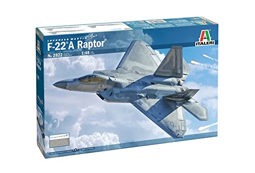 Italeri 2822 1:48 US F-22A Raptor - Modellbau, Bausatz, Standmodellbau, Basteln, Hobby, Kleben, Plastikbausatz, detailgetreu, Grau von Italeri