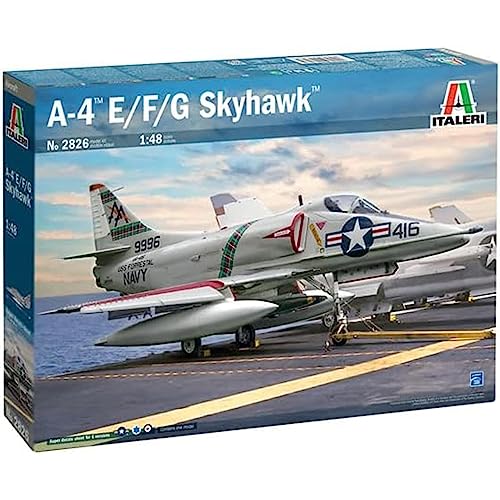 Italeri 2826S - 1:48 A-4E/F/G Skyhawk - Modellbau, Bausatz, Standmodellbau, Basteln, Hobby, Kleben, Plastikbausatz, detailgetreu, Unlackiert Italeri 2826S - 1:48 A-4E/F/G Skyhawk - Modellbau, Bausatz, Standmodellbau, Basteln, Hobby, Kleben, Plastikbausatz, detailgetreu, Unlackiert von Italeri
