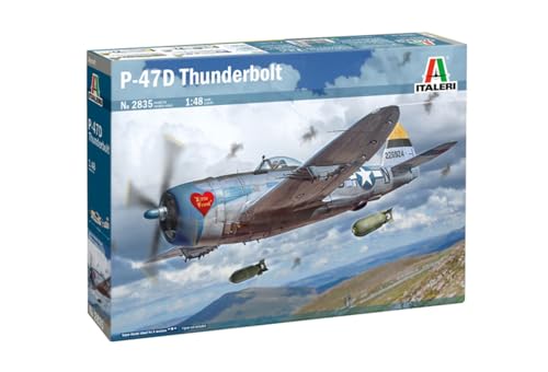 Italeri 2835 1:48 P-47D Thunderbolt (E.T.O.) - Modellbau, Bausatz, Standmodellbau, Basteln, Hobby, Kleben, Plastikbausatz, detailgetreu, Mehrfarbig, Geformte Farbe von Italeri