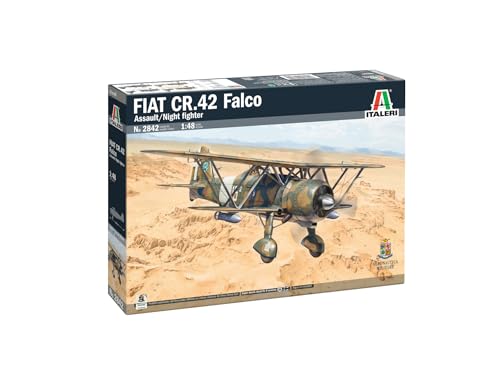 Italeri 2842 1:48 FIAT CR.42 Falco Jagd.-F/Nachtjäger - Modellbau, Bausatz, Standmodellbau, Basteln, Hobby, Kleben, Plastikbausatz, Militär Bausatz von Italeri