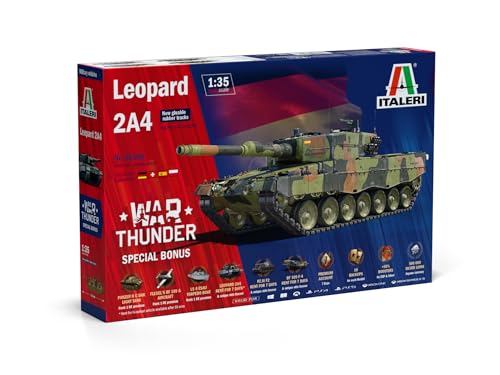 Italeri 35106 1:35 Leopard 2 A4 War Thunder - originalgetreue Nachbildung, Modellbau, Plastik Bausatz, Basteln, Hobby, Kleben, Modellbausatz, Zusammenbauen, unlackiert, Militär Italeri 35106 1:35 Leopard 2 A4 War Thunder - originalgetreue Nachbildung, Modellbau, Plastik Bausatz, Basteln, Hobby, Kleben, Modellbausatz, Zusammenbauen, unlackiert, Militär von Italeri
