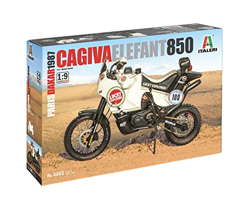 Italeri 3653S - 1:9 Cagiva Elephant 850 Winner 1987, Modellbau, Bausatz, Standmodellbau, Basteln, Hobby, Kleben, Plastikbausatz, detailgetreu, 4643S, Weiß von Italeri