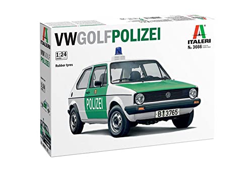 Italeri 3666S 1:24 VW Golf Mk.I Polizei - Modellbau, Bausatz, Standmodellbau, Basteln, Hobby, Kleben, Plastikbausatz, detailgetreu von Italeri