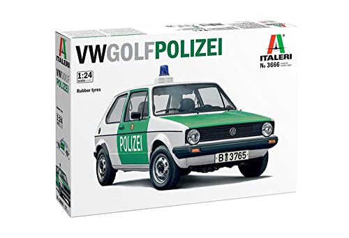 Italeri 3666S 1:24 VW Golf Mk.I Polizei - Modellbau, Bausatz, Standmodellbau, Basteln, Hobby, Kleben, Plastikbausatz, detailgetreu, Molded Color Italeri 3666S 1:24 VW Golf Mk.I Polizei - Modellbau, Bausatz, Standmodellbau, Basteln, Hobby, Kleben, Plastikbausatz, detailgetreu, Molded Color von Italeri