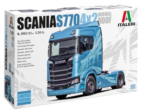 Italeri 3961 1:24 Scania 770 4x2 Normal Roof - Modellbau, Bausatz, Standmodellbau, Basteln, Hobby, Kleben, Plastikbausatz, detailgetreu, Mehrfarbig von Italeri