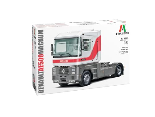 Italeri 3969 1:24 Renault AE500 Magnum - Modellbau, Bausatz, Standmodellbau, Basteln, Hobby, Kleben, Plastikbausatz, LKW Modell, Lastwagen Bausatz, 1:24 von Italeri