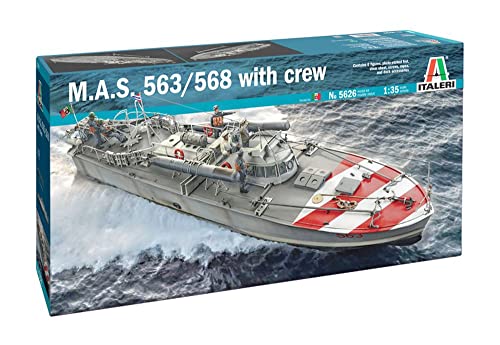 Italeri 5626S 5626S-1:35 M.A.S. 568 4a Torpedoboot m. Crew, Modellbau, Bausatz, Standmodellbau, Basteln, Hobby, Kleben, Plastikbausatz, detailgetreu, unlackiert von Italeri