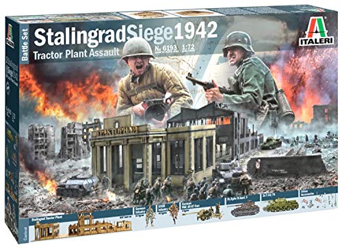 Italeri 6193S 1:72 Battle Set Stalingrad Siege, originalgetreue Nachbildung, Modellbau, Basteln, Hobby, Kleben, Plastikbausatz, Zusammenbauen von Italeri