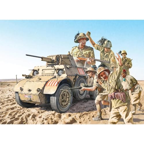 Italeri 6591 1:35 AB 41 mit Bersaglieri italienische Infanterie - Modellbau, Bausatz, Standmodellbau, Basteln, Hobby, Kleben, Plastikbausatz, detailgetreu, unlackiert von Italeri