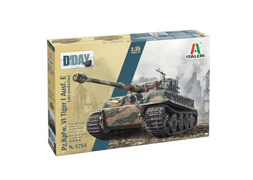 Italeri 6754 1:35 Pz.Kpfw. VI Tiger I AUSF. E sp Prod - Modellbau, Bausatz, Standmodellbau, Basteln, Hobby, Kleben, Plastikbausatz, detailgetreu, Panzer Bausatz, Militär, Mehrfarbig von Italeri