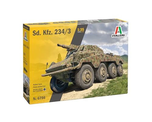 Italeri 6756 1:35 Sd.Kfz. 234/3 Sw. Panzerspähwagen originalgetreue Nachbildung, Modellbau, Plastik Bausatz, Basteln, Hobby, Kleben, Modellbausatz, Zusammenbauen, unlackiert Italeri 6756 1:35 Sd.Kfz. 234/3 Sw. Panzerspähwagen originalgetreue Nachbildung, Modellbau, Plastik Bausatz, Basteln, Hobby, Kleben, Modellbausatz, Zusammenbauen, unlackiert von Italeri