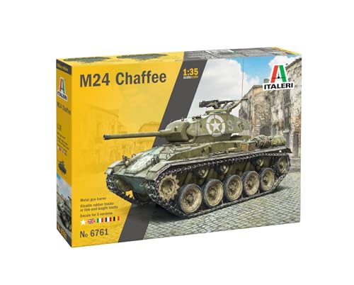 Italeri 6761 1:35 M24 Chaffee - originalgetreue Nachbildung, Modellbau, Plastik Bausatz, Basteln, Hobby, Kleben, Modellbausatz, Zusammenbauen, unlackiert von Italeri