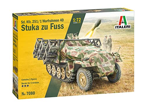 Italeri 7080S 1:72 Sd.Kfz. 251/1 "Stuka Zu Fuss - Modellbau, Bausatz, Standmodellbau, Basteln, Hobby, Kleben, Plastikbausatz, Mehrfarbig von Italeri