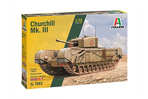 Italeri 7083S 1:72 Brit. Churchill Mk. III - Modellbau, Bausatz, Standmodellbau, Basteln, Hobby, Kleben, Plastikbausatz, Mehrfarbig von Italeri