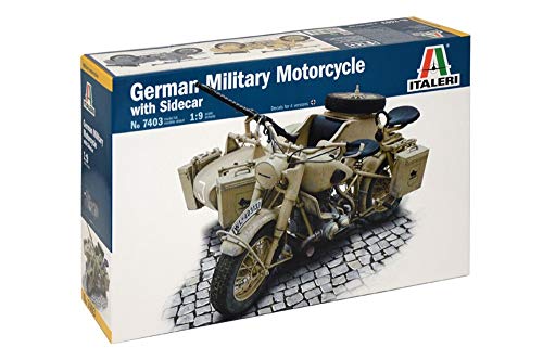 Italeri 7403-1:9 "Deut Militärmotorrad mit Seitenwagen, Transparent, Grau, Weiß, Braun, Silber von Italeri