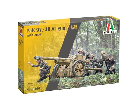 Italeri 96460 1:35 Pak 97/38 Pz-Abwehrkanone m.Manns. - Modellbau, Bausatz, Standmodellbau, Basteln, Hobby, Kleben, Plastikbausatz, detailgetreu, Mehrfarbig von Italeri