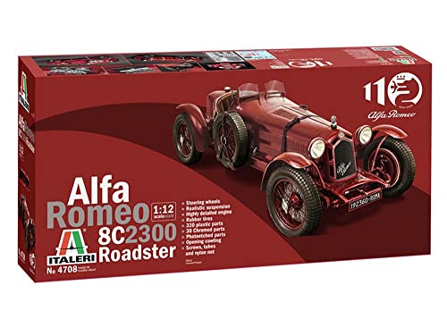 Italeri 1:12 Alfa Romeo 8C/2300 1931-33, Modellbau, Bausatz, Standmodellbau, Basteln, Hobby, Kleben, Plastikbausatz von Italeri