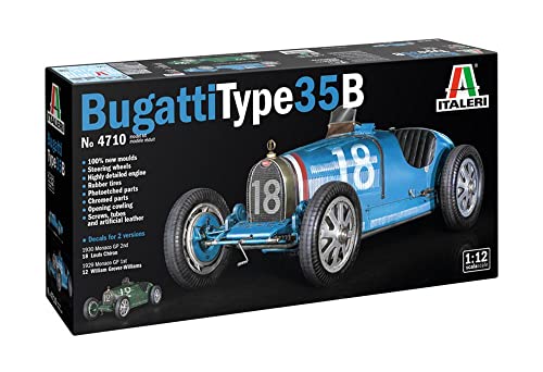 Italeri 4710S 1:12 Bugatti Type 35B - Modellbau, Bausatz, Standmodellbau, Basteln, Hobby, Kleben, Plastikbausatz, detailgetreu, Unlackiert von Italeri