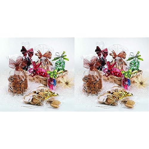 Italpak Cellophantüten Klar, Zellophantüten Tütchen Transparent, für alle Produkte, Zellophanbeutel Candy tüten Geschenktüten Plätzche, 100 Stück, 10x20cm, X000000102000 (Packung mit 2) von Italpak