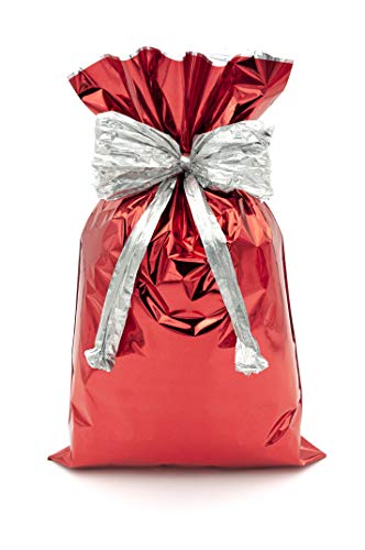 Italpak Geschenktüten, metallisch, transparent, Rot, 50 Stück, 20 x 35 cm von Italpak