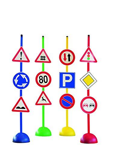 Italveneta Didattica 035 – Set 12 Verkehrsschilder mit Basis, Typ B, aus Kunststoff von Italveneta Didattica