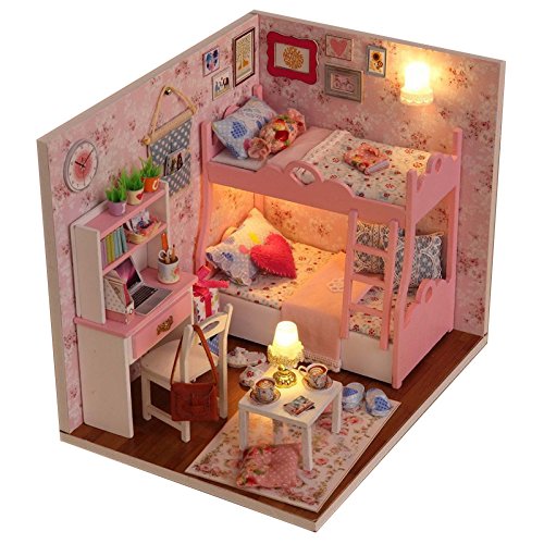 Itian Hölzernes DIY Dollhouse Mini handgemachtes Installationssatz für Mädchen Märchen Hauptdekoration Haus von Itian