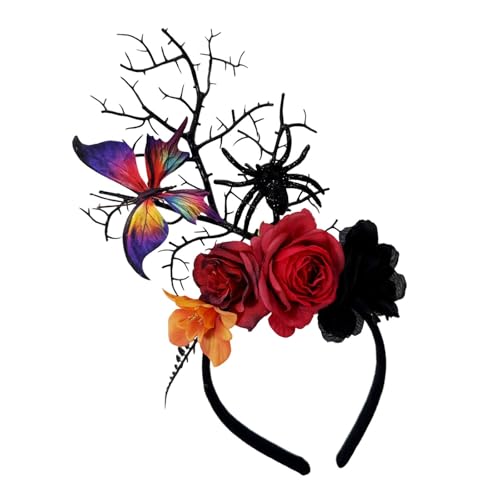 Itkcozcg Halloween-Haarreif, Schmetterlingspinnen, dunkles Punk, Party-Zubehör für Frauen, Mädchen, Festival-Verkleidungen von Itkcozcg