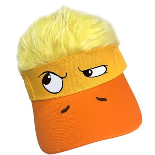 Itkcozcg Lustiges Haar- und Hut-Kombination, leichtes Polyester, ideal für Halloween-Kostüme und Themenpartys, bequemer, atmungsaktiver Hut für Männer und Frauen von Itkcozcg
