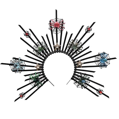 Itkcozcg Punk-Spinnen-Haarband, künstlerischer Haarreif, Spinnennetz, Rock-Kopfbedeckung für Cosplay, Unisex, mit Stacheln Itkcozcg Punk-Spinnen-Haarband, künstlerischer Haarreif, Spinnennetz, Rock-Kopfbedeckung für Cosplay, Unisex, mit Stacheln von Itkcozcg
