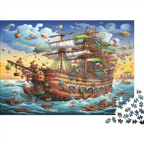 1000 Teile Puzzle für Erwachsene, Schiffspuzzle für Erwachsene, 1000 Teile, schwierige Herausforderungspuzzles für Jugendliche, kreative Holzpuzzles für Geschenke, 1000 Teile (75 x 50 cm) von ItoNC