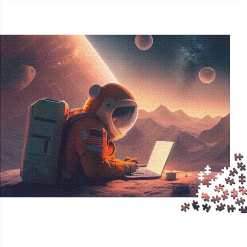 Astronaut 1000 Teile Holzpuzzle einzigartiges Puzzle kreatives Puzzle Geschenk für Erwachsene Familienspiel Herausforderungsaktivität 1000 Teile (75 x 50 cm) von ItoNC