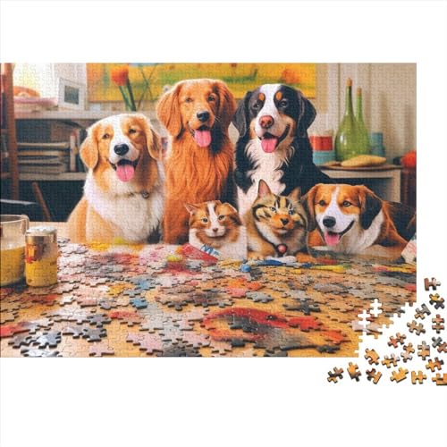 Lustige Hundepuzzles, 1000 Teile, für Erwachsene, kreative Puzzles, schwieriges Puzzle, herausforderndes Spiel, Geschenkspielzeug, Teenager, Familienpuzzles, 1000 Teile (75 x 50 cm) von ItoNC