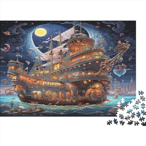 Puzzle für Erwachsene, 1000-teiliges Puzzle, Schiffspuzzle, Holzpuzzle für Erwachsene und Kinder, Lernspielzeug, 1000 Teile (75 x 50 cm) von ItoNC