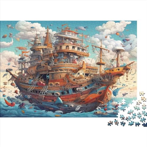 Puzzle für Erwachsene, Schiffspuzzle, 500 Teile, Holzpuzzles für Erwachsene und Jugendliche, Heimdekoration, Denkspiel, Wandkunst, einzigartiges Geschenk, 500 Stück (52 x 38 cm) von ItoNC