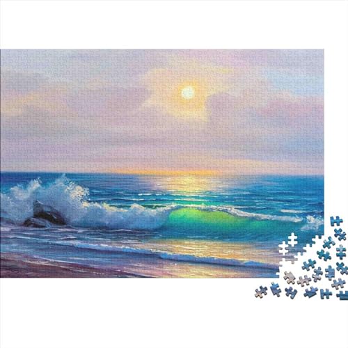 ItoNC Puzzle für Erwachsene 1000 Teile Ölgemälde des Meeres Holzbrett-Puzzle Denksportaufgabe für Erwachsene und Jugendliche 75 x 50 cm von ItoNC